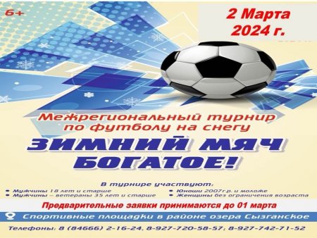Межрегиональный турнир по футболу на снегу " Зимний мяч Богатое!"